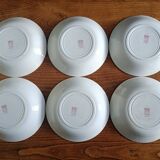 6 assiettes creuses terre de fer St Amand "Mûrier"