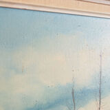 Painting „The Autumn Pond”, Scandinavian design, 1970s