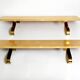 Two 1960s large Aldo Tura shelves made of wood and goatskin in beige