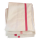 4 Linen tea towels. Red stripe.