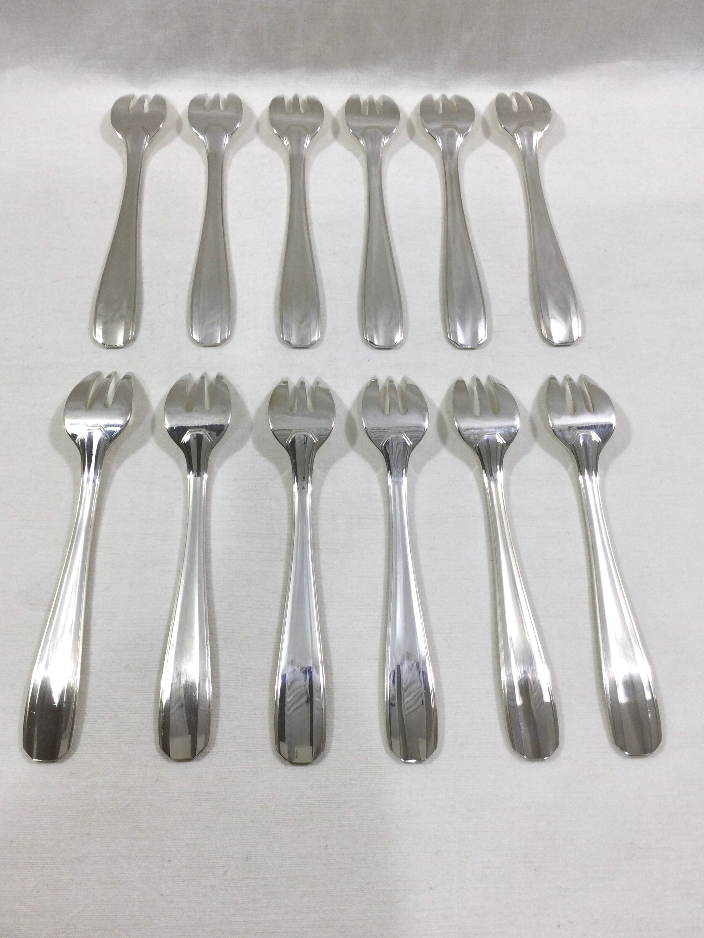 12 fourchette à huître art deco Alfenide Christofle