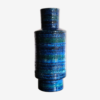 Vase italien en céramique bleue de Bitossi pour Cer Paoli, années 1960