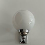 Vintage wall lamp, chromed metal and opaline, France 1970