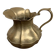 Vintage brass pitcher with "petal" patterns — decorative S-shaped handle, 1950s.