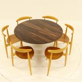 Heart dining set, designed by Hans Wegner for Fitz Hansen,  Denmark 1960s