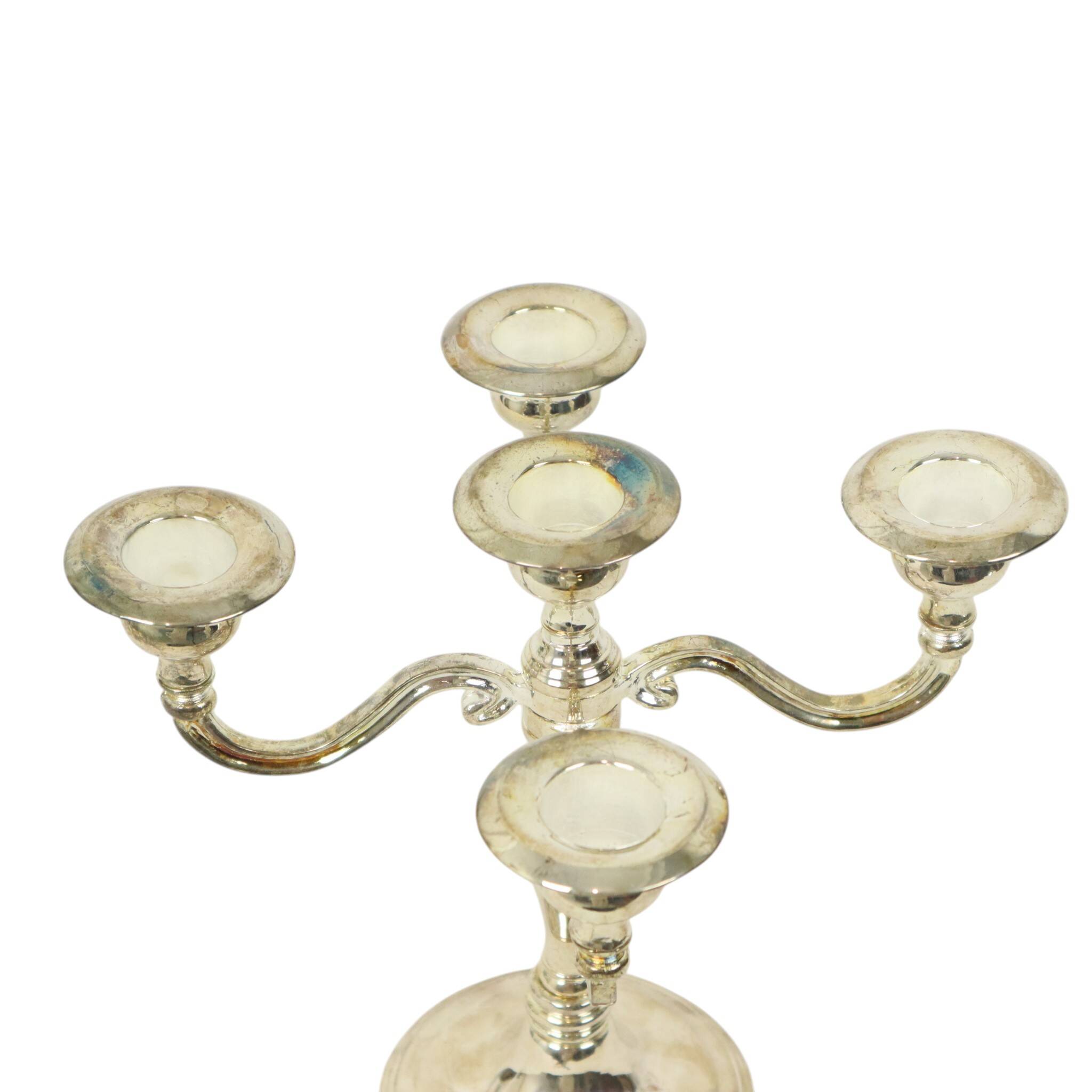 Vintage Candlestick Silver-Plated Metal Adjustable 20cm
