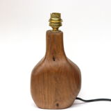 Modernist lamp foot free form in solid walnut by Richard Lecompte