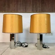 Sculptural Chromed Table Lamps by Ingo Maurer for Design M, 1960s, Set of 2