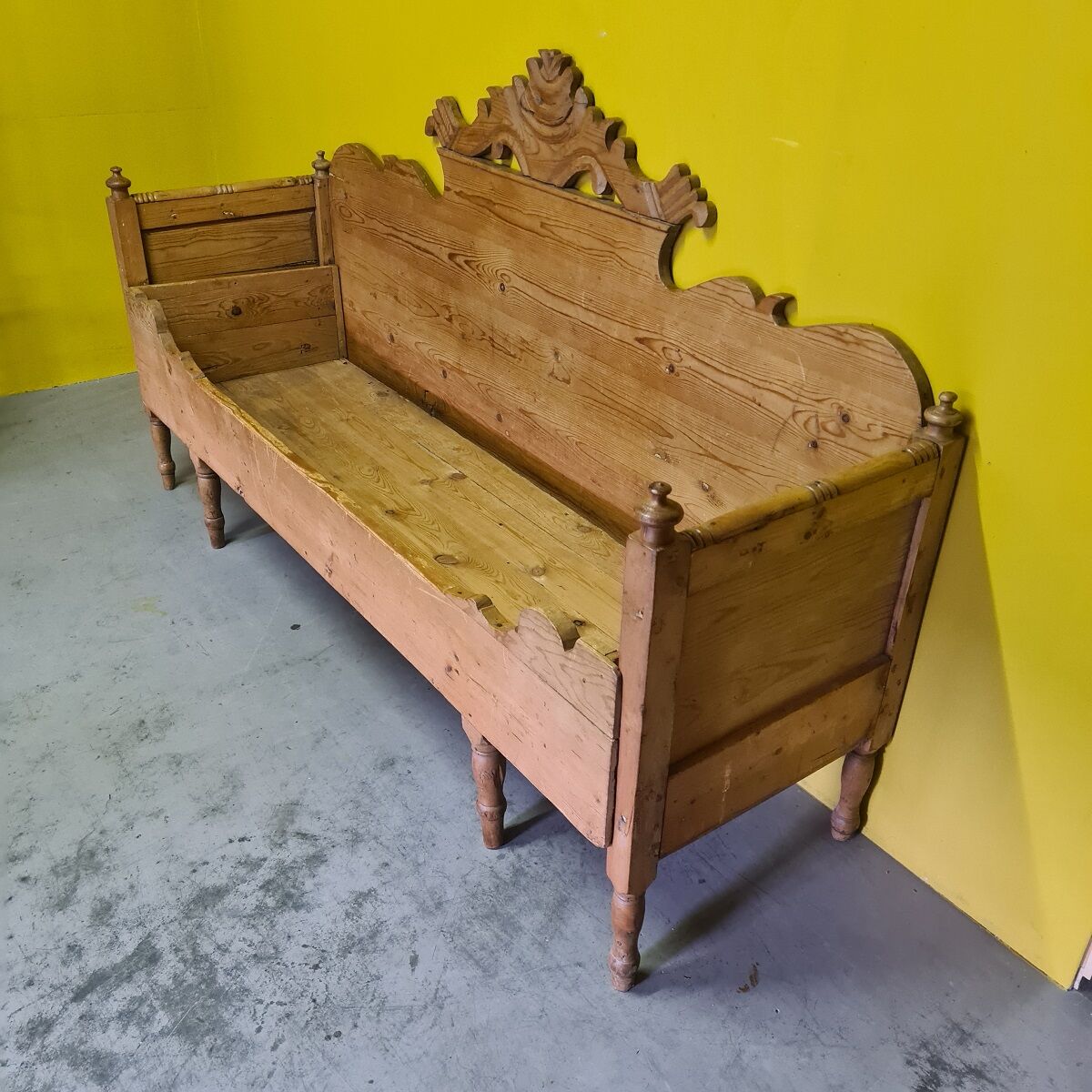 Antique Swedish Pine Kitchen Bench. Second half 19th century,