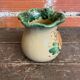 Vintage 1970s Beige Ceramic Vase with Painted Decoration