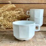 4 large octagonal cups sarreguemines france