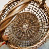 Openwork basket in willow rush