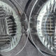2 art deco glass ashtrays