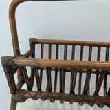 Vintage rattan magazine rack