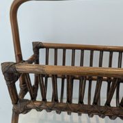 Vintage rattan magazine rack