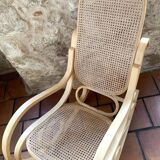 Rocking chair with cane seat and backrest