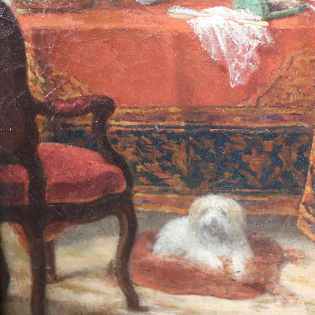 Scene Of Women, Oil On Canvas, Italy, 19th Century