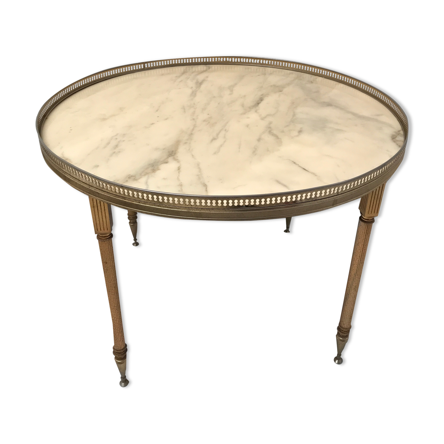 Brass and marble coffee table 60s