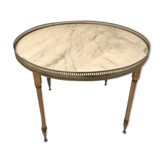 Table basse laiton et marbre années  60