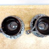 Six vintage Sars Poteries coffee cups, 1960