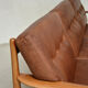 Danish 3 seater teak and leather sofa, 1960