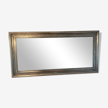 Miroir avec cadre en bois argenté