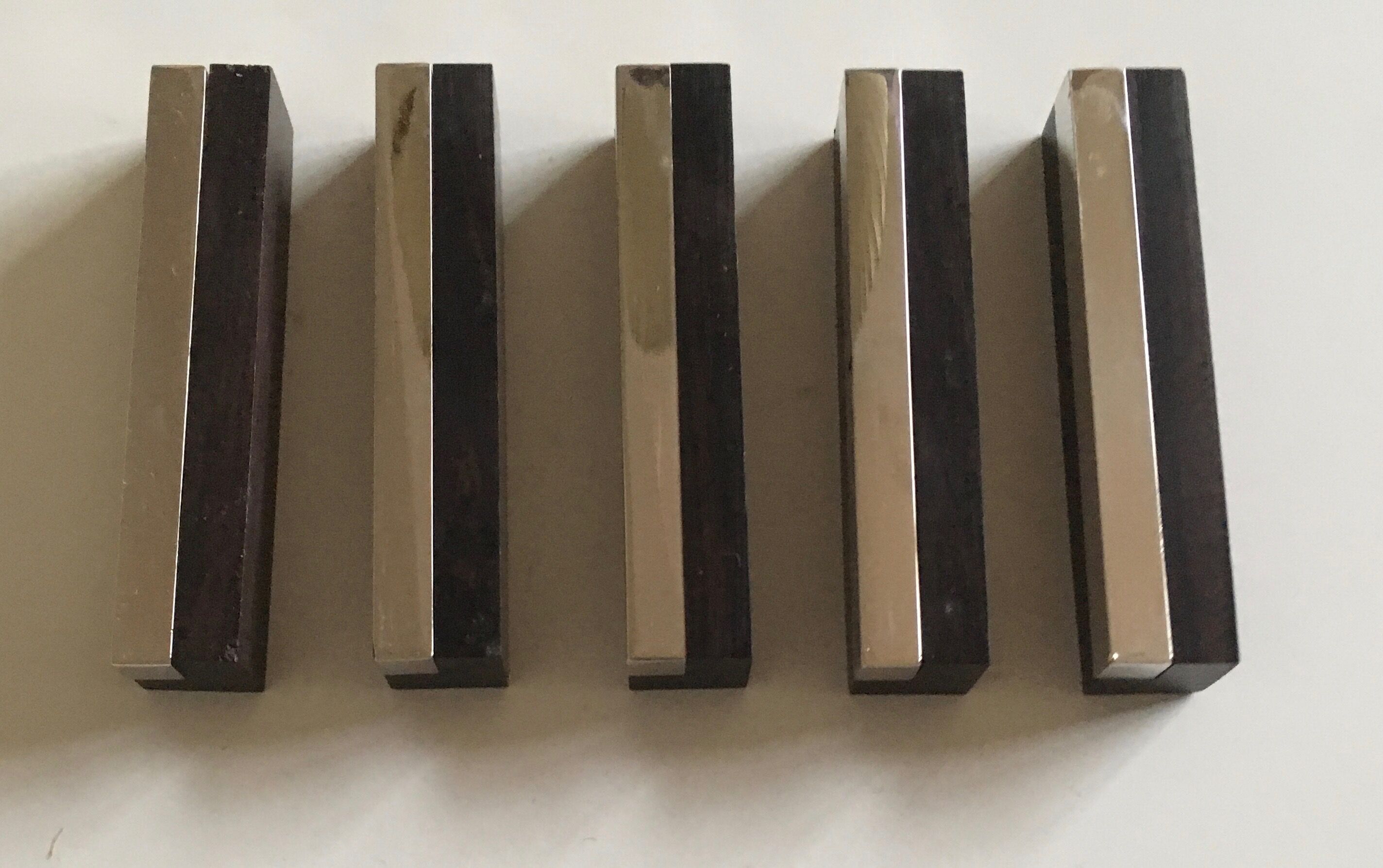 70s mozambique ebony and chrome steel door set