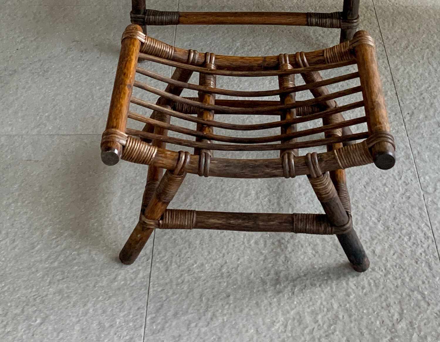 Repose-pieds en rotin, 70s