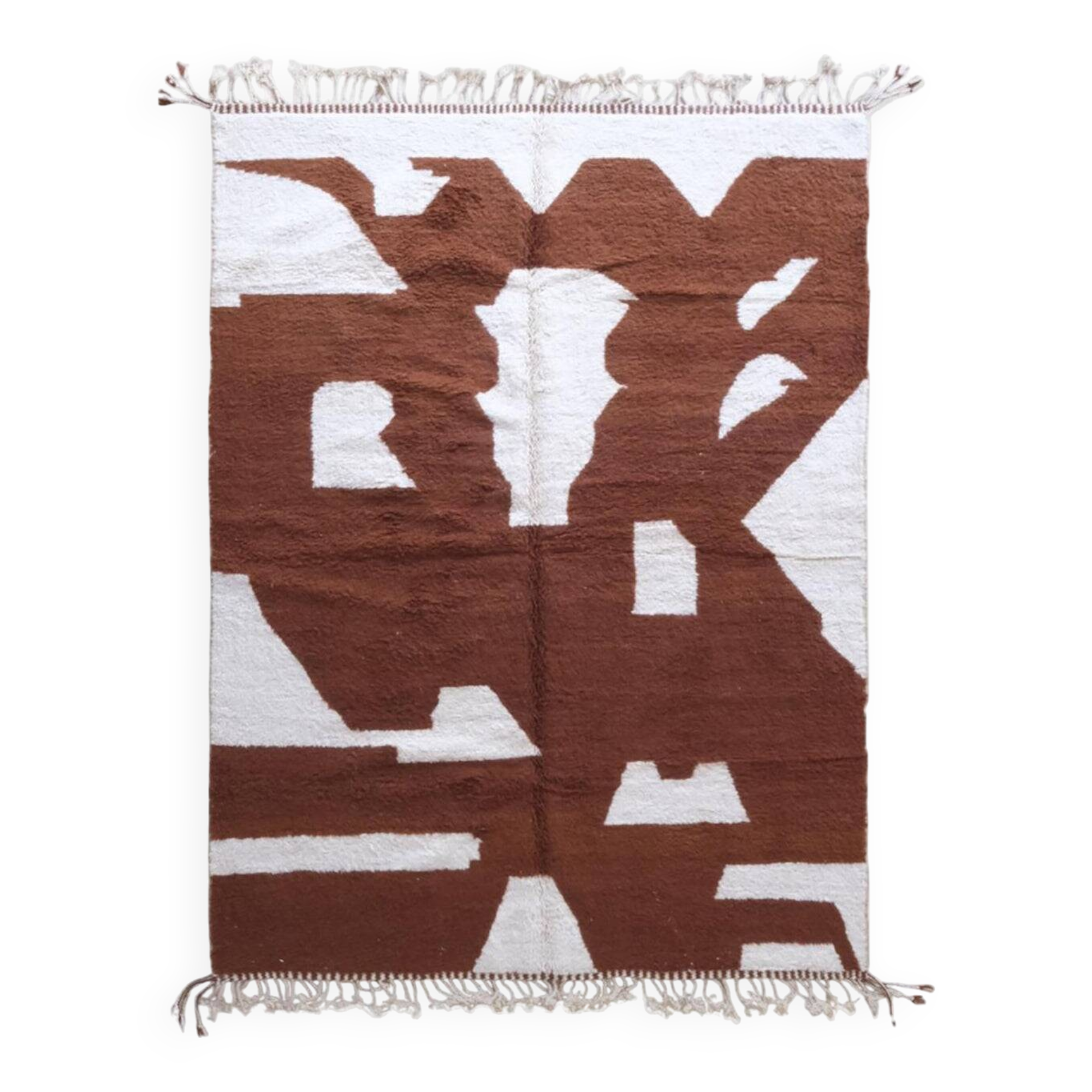 Tapis fait main marron 250cmx150cmn