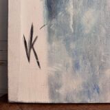 Oil on canvas by Véronique Maude Fini, woman descending a staircase.