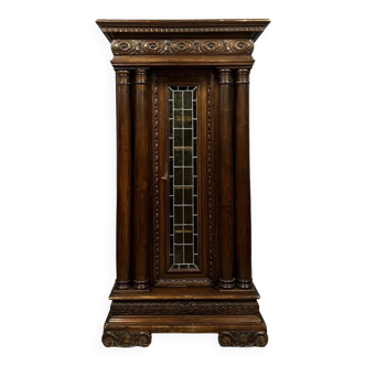 Renaissance style library display case in walnut and carved oak circa 1850