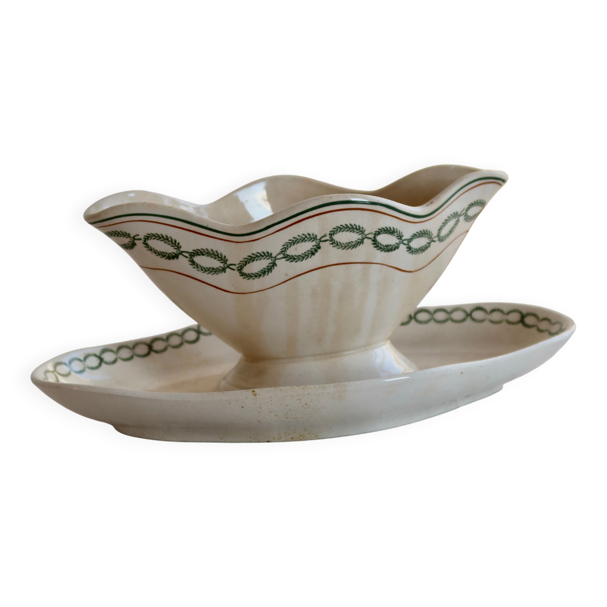 Old ironstone sauce boat Saint-Amand model 3003