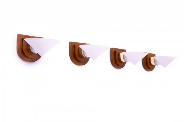 Set of four Art Deco wall lamps, Poland, 1950s.