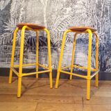2 high metal workshop stools