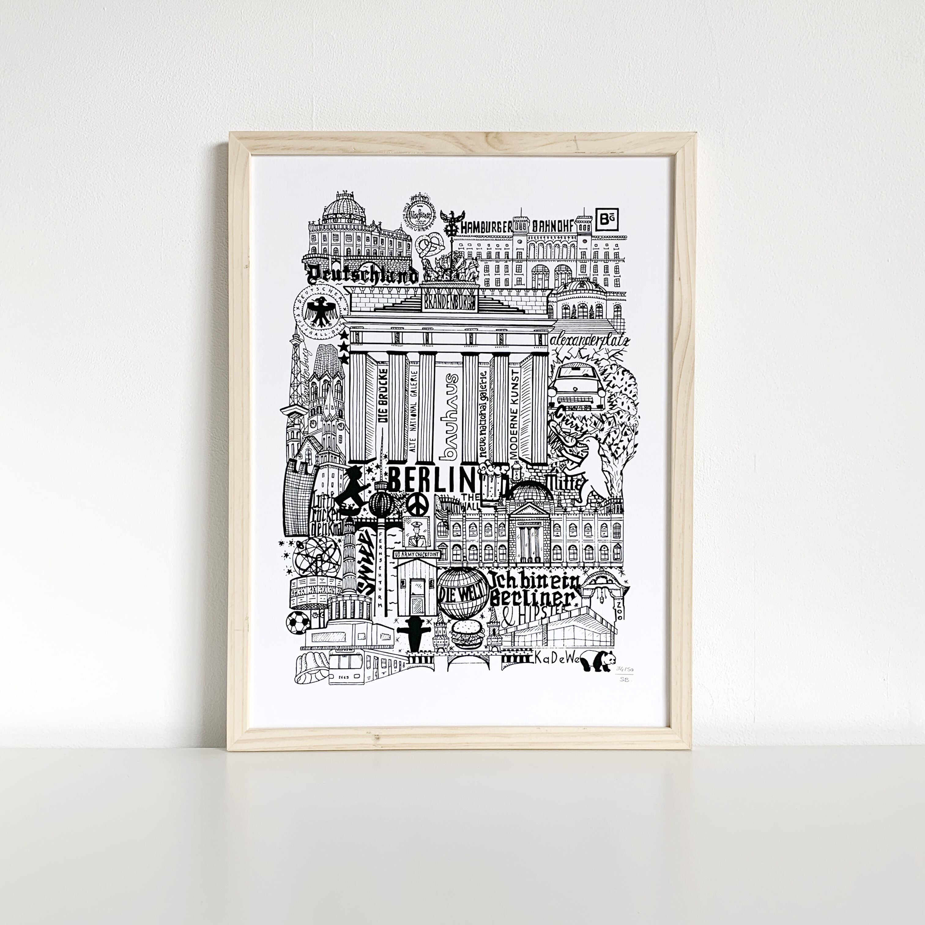 Berlin black and white silkscreen