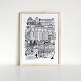 Berlin black and white silkscreen