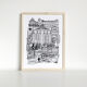 Berlin black and white silkscreen