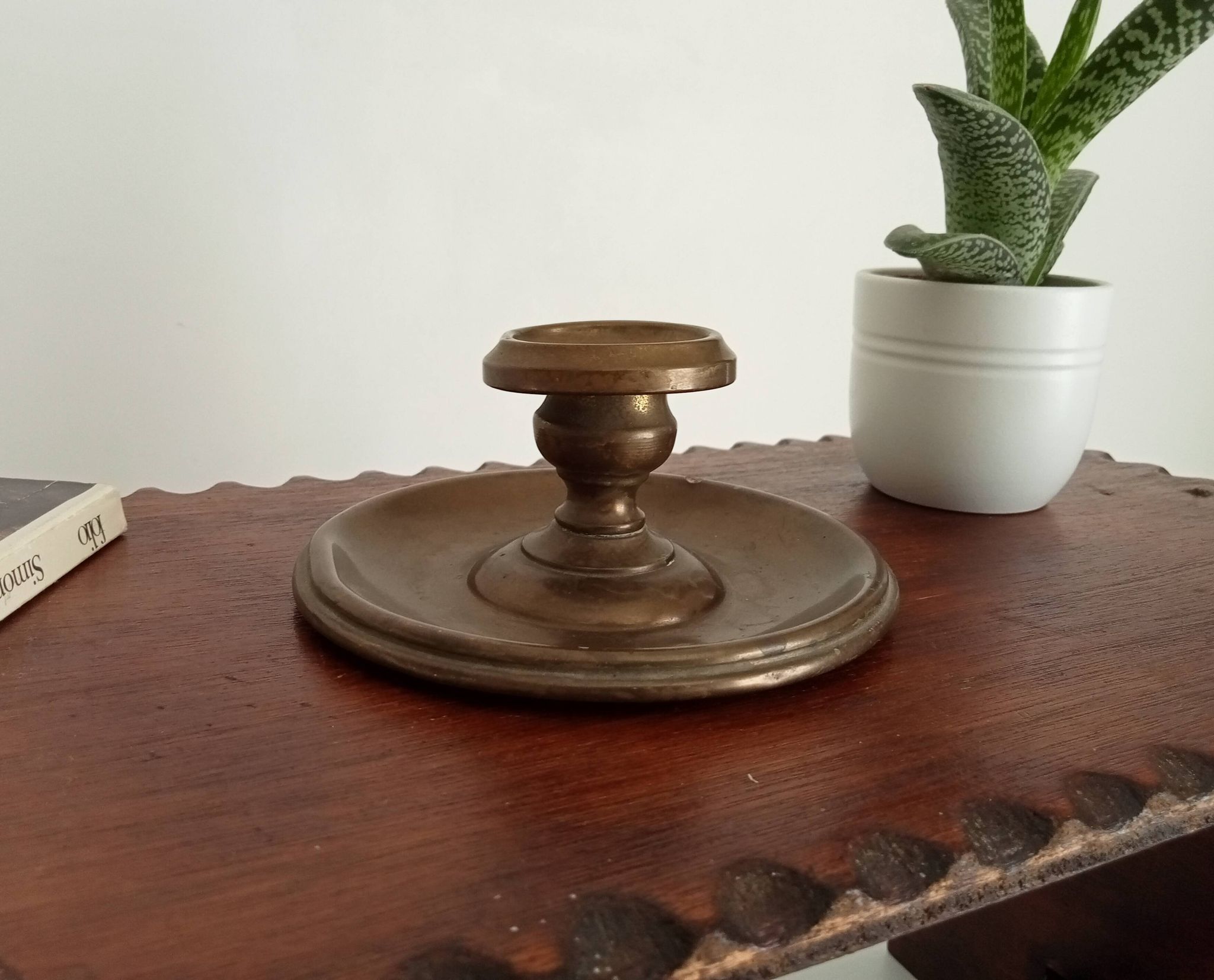 Antique brass candlestick