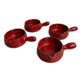 Enamelled ceramic fondue pots