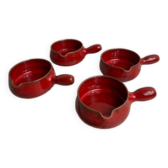 Enamelled ceramic fondue pots