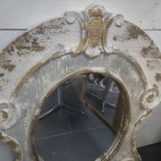 Miroir œil de boeuf en bois patiné