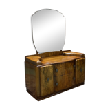 English Art Deco hairdresser in walnut magnifying glass