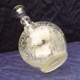 Carafe en verre ciselé  décor feuillage 50’s vintage