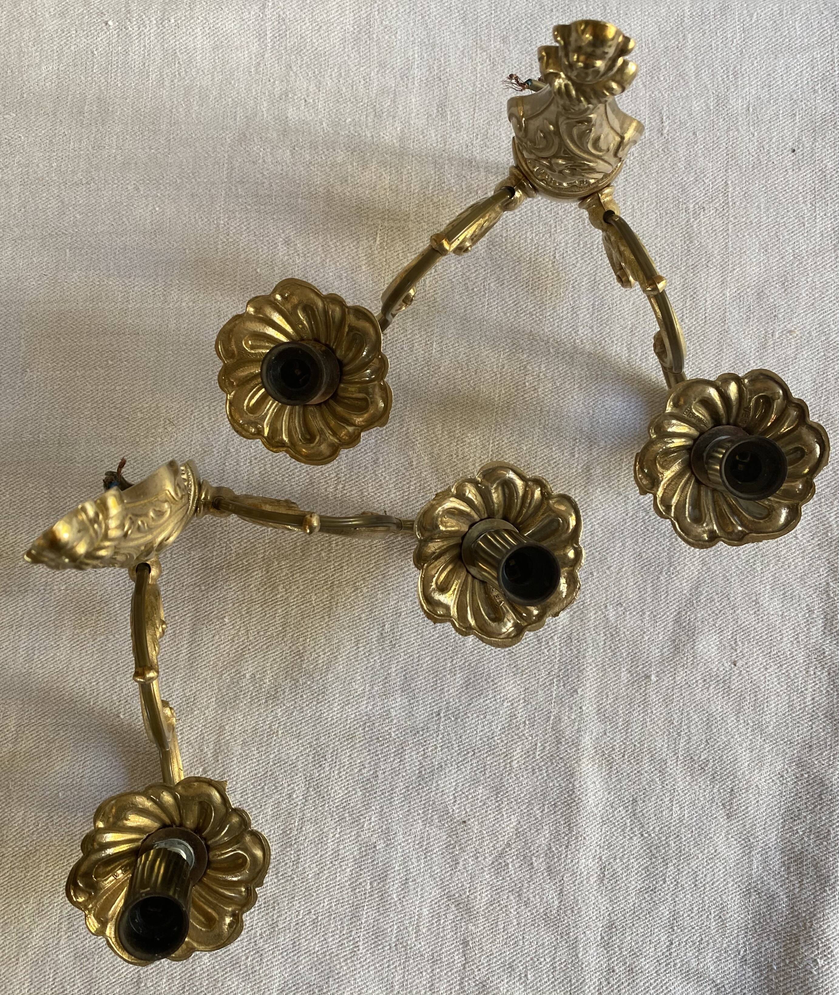Paire d’appliques en bronze