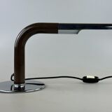 60s 70s table lamp Ingo Maurer Gulp tube lamp chrome metal Space Age
