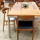 Italian walnut and chrome dining table with 4 drawers