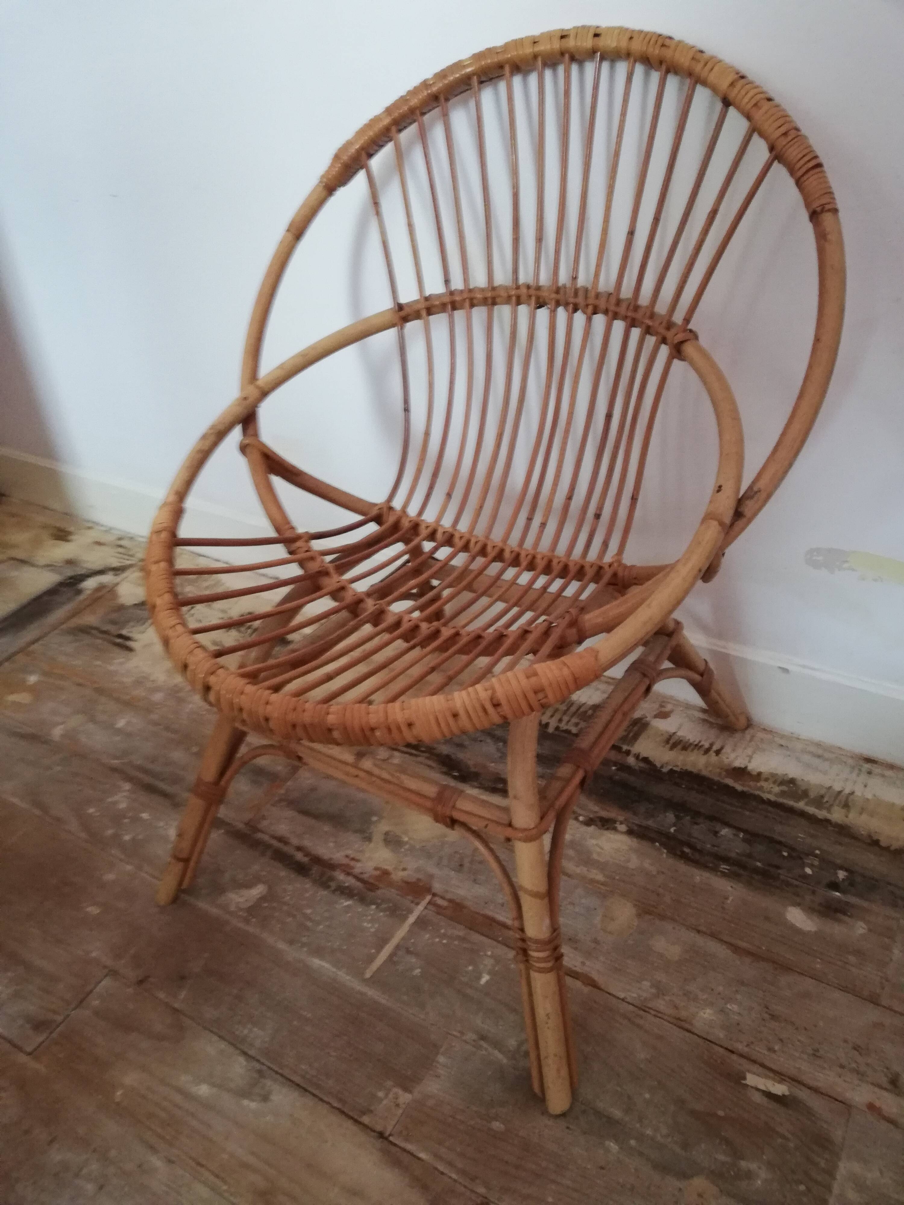 Vintage rattan armchair