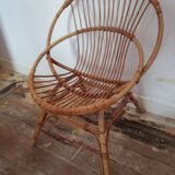 Fauteuil en rotin vintage