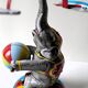 Jouets mécaniques  vintage ‘JW /Germany Western’  ‘Eléphant aux 2 avions’