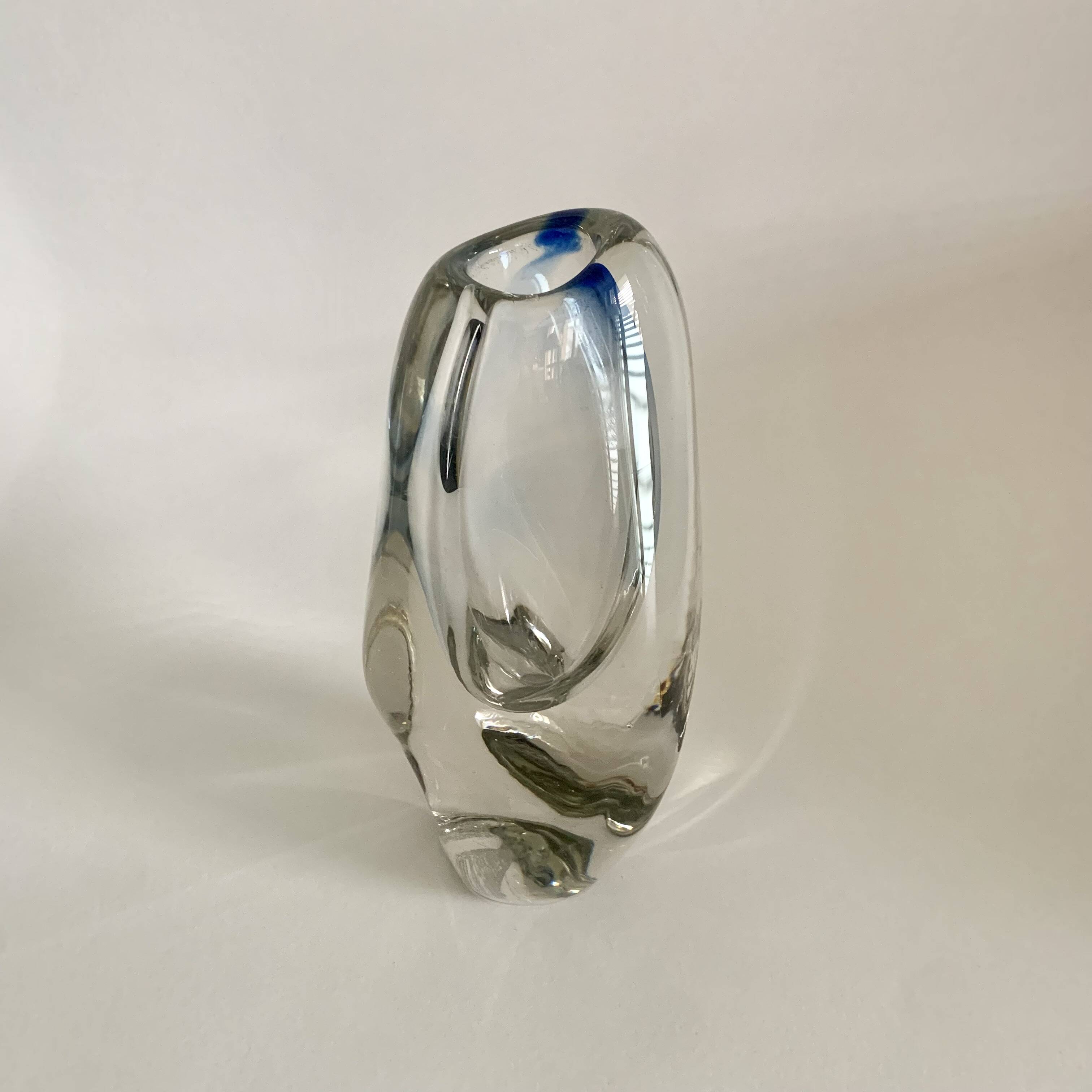 Glas vase by Josef Rozinek for Novy Bor Glassworks, 1960's